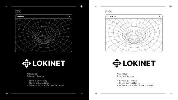 Meet the new Lokinet. Bold in black and white. Pictured are the new light modes and dark modes for the refreshed Lokinet website.